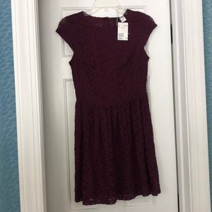 Burgundy lace dress